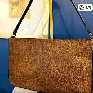 Etro Brown Paisley Shoulder Bag